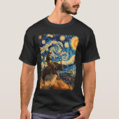Bull Rider Bull Riding Cowboy Sterrennacht Paintin T-shirt (Voorkant)