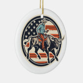 Bull Rider Cowboy Keramisch Ornament (Rechts)