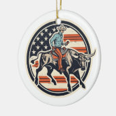 Bull Rider Cowboy Keramisch Ornament (Links)