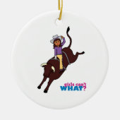 Bull Rider Dark Keramisch Ornament (Voorkant)