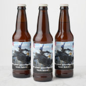 Bull Rider en Bucking Bull Rodeo Bier Etiket (Flessen)