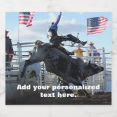 Bull Rider en Bucking Bull Rodeo Bier Etiket (Enkel label)