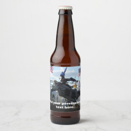 Bull Rider en Bucking Bull Rodeo Bier Etiket