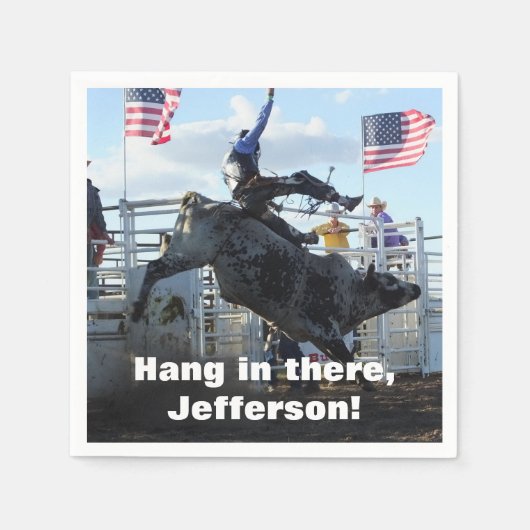 Bull Rider en Bucking Bull Rodeo Servet (Voorkant)