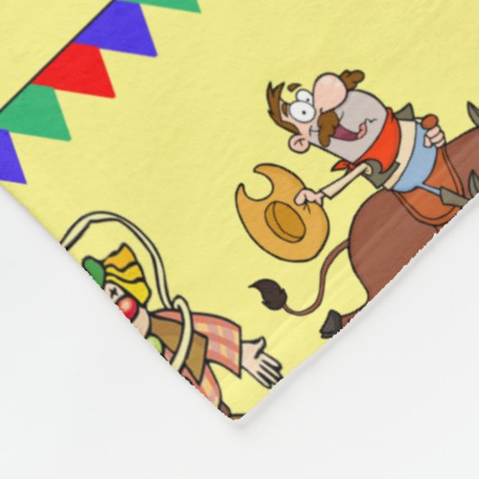 Bull Rider en Rodeo Clown Fleece Deken (Hoek)