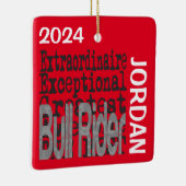 Bull Rider Extraordinaire CUSTOM Keramisch Ornament (Rechts)