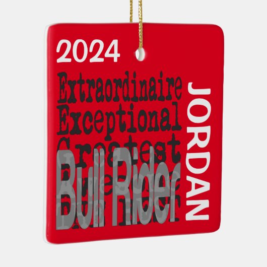 Bull Rider Extraordinaire CUSTOM Keramisch Ornament (Rechts)