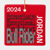 Bull Rider Extraordinaire CUSTOM Keramisch Ornament (Achterkant)