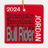 Bull Rider Extraordinaire CUSTOM Keramisch Ornament (Voorkant)