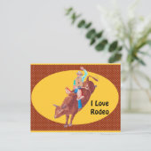 Bull Rider ~ I Love Rodeo Briefkaart (Staand voorkant)