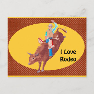 Bull Rider ~ I Love Rodeo Briefkaart