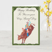 Bull Rider ~ Ik hou van Rodeo Kaart (Gele Bloem)