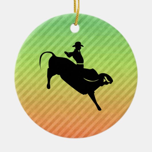 Bull Rider Keramisch Ornament (Voorkant)