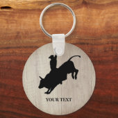 Bull Rider Rodeo Cowboy Western Sleutelhanger (Voorkant)