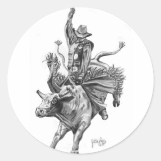 Bull Rider Ronde Sticker