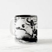 Bull Riding Champ Tweekleurige Koffiemok (Voorkant links)