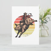  bull Riding Cowboy Land Rodeo Gift Kaart (Staand voorkant)