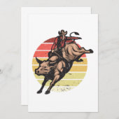  bull Riding Cowboy Land Rodeo Gift Kaart (Voorkant / Achterkant)