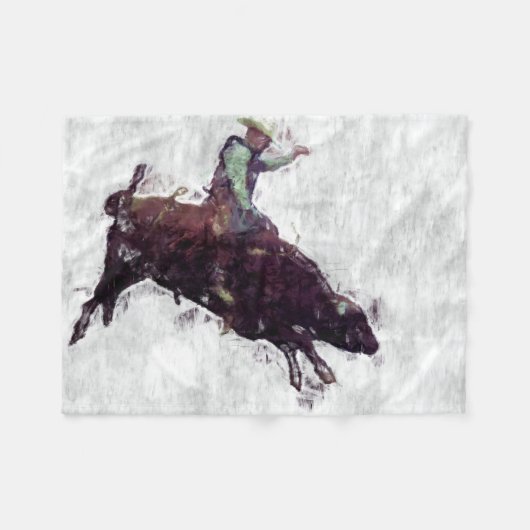 Bull Riding Cowboy - Rodeo Evenement Fleece Deken (Voorkant (Horizontaal))