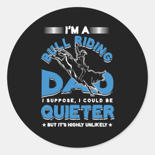 Bull Riding Dad Day Rodeo Cowboy Gift Ronde Sticker (Voorkant)
