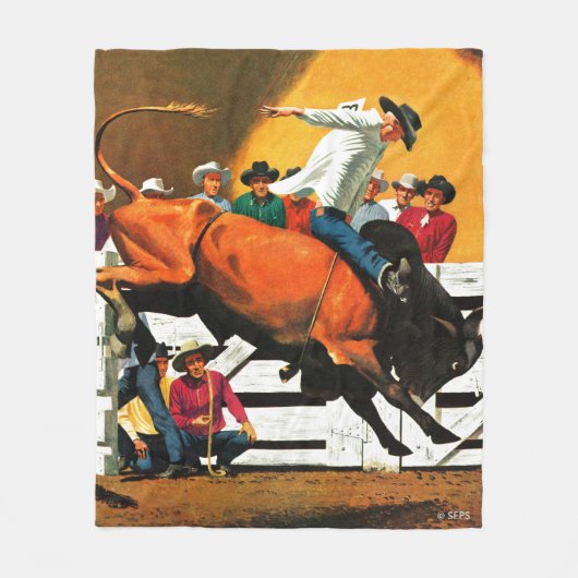 Bull Riding door Fred Ludekens Fleece Deken (Voorkant)