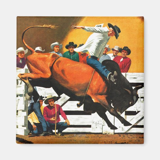 Bull Riding door Fred Ludekens Magneet (Voorkant)