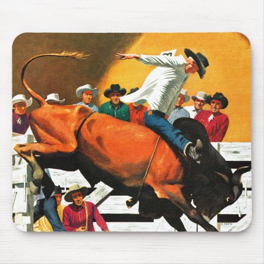 Bull Riding door Fred Ludekens Muismat (Voorkant)