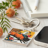 Bull Riding door Fred Ludekens Sleutelhanger (Voorkant Rechts)