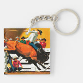 Bull Riding door Fred Ludekens Sleutelhanger (Achterkant)