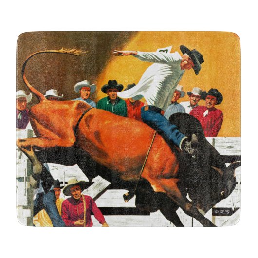 Bull Riding door Fred Ludekens Snijplank (Voorkant)