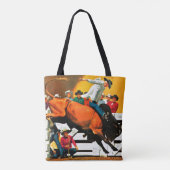 Bull Riding door Fred Ludekens Tote Bag (Achterkant)