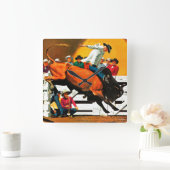 Bull Riding door Fred Ludekens Vierkante Klok (Huis)