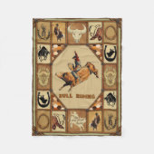 Bull Riding Fleece Deken (Voorkant)