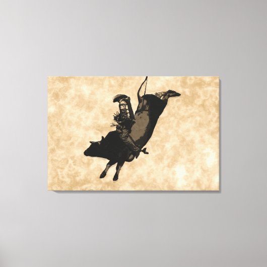 Bull Riding Hero- Rodeo Event Canvas Afdruk (Voorkant)