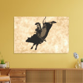 Bull Riding Hero- Rodeo Event Canvas Afdruk (Insitu (Woonkamer))