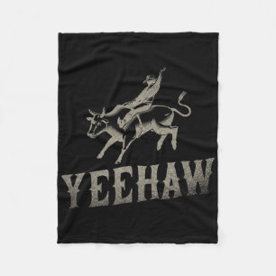 Bull Riding Horseback Riding Western Rodeo Yeehaw Fleece Deken