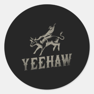 Bull Riding Horseback Riding Western Rodeo Yeehaw Ronde Sticker