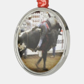 Bull Riding Metalen Ornament (Links)