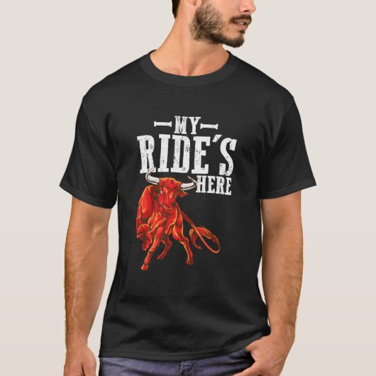 Bull Riding Pbr Rodeo Bull Riders voor Westerne RC T-shirt (Voorkant)