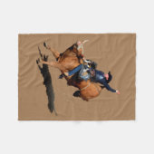 Bull Riding Rodeo Art Fleece Deken (Voorkant (Horizontaal))