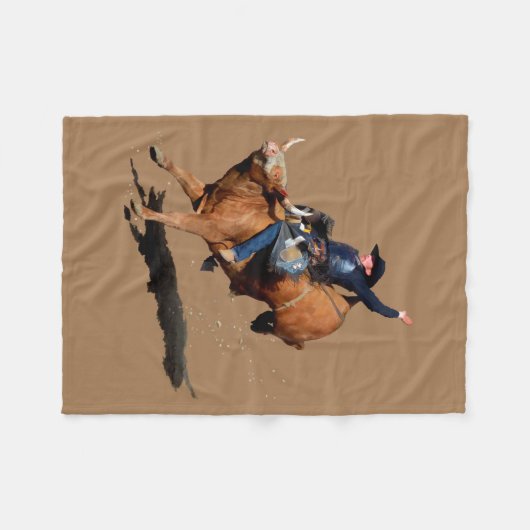 Bull Riding Rodeo Art Fleece Deken (Voorkant (Horizontaal))
