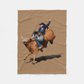Bull Riding Rodeo Art Fleece Deken (Voorkant)