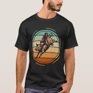 Bull Riding Rodeo Rider Cowboy Westerne Vintage T-shirt