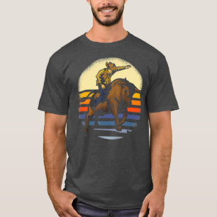 Bull Riding Rodeo Rider Cowboy Westerne Vintage T-shirt