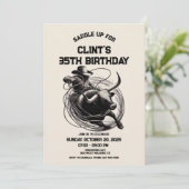 Bull Riding Rodeo Uitnodiging, Cowboy verjaardag Kaart (Staand voorkant)