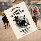 Bull Riding Rodeo Uitnodiging, Cowboy verjaardag Kaart