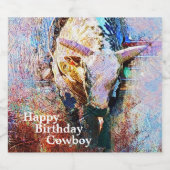 Bull Riding Rodeo Western Theme Party Likeurfles Etiket (Enkel label)