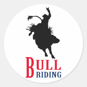 Bull Riding Ronde Sticker