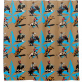 Bull Riding Western Bathroom Decor Douchegordijn (Voorkant)