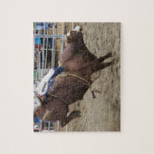 Bull-rijder op rodeo legpuzzel (Verticaal)